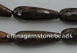 CTR30 15.5 inches 10*30mm faceted teardrop bronzite gemstone beads