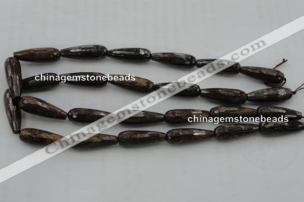 CTR30 15.5 inches 10*30mm faceted teardrop bronzite gemstone beads