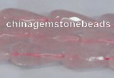 CTR301 15.5 inches 12*25mm faceted teardrop rose quartz beads