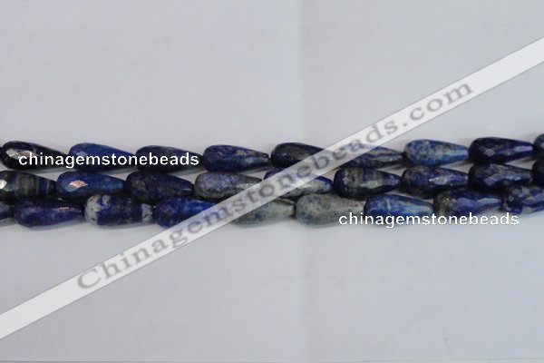 CTR303 15.5 inches 12*25mm faceted teardrop lapis lazuli beads