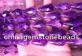 CTR306 15.5 inches 10*25mm faceted teardrop dogtooth amethyst beads