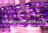 CTR306 15.5 inches 10*25mm faceted teardrop dogtooth amethyst beads