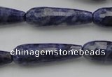 CTR32 15.5 inches 10*30mm faceted teardrop sodalite gemstone beads