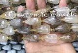 CTR353 15.5 inches 15*25mm faceted teardrop scenic quartz beads