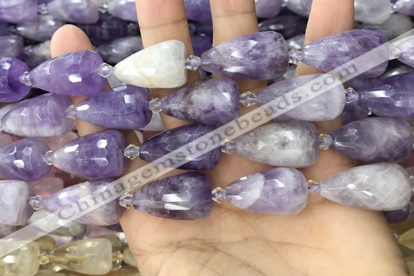 CTR354 15.5 inches 15*25mm faceted teardrop lavender amethyst beads