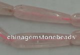 CTR40 15.5 inches 10*40mm faceted teardrop rose quartz beads