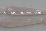 CTR41 15.5 inches 10*40mm faceted teardrop rose quartz beads