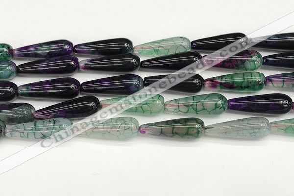 CTR430 15.5 inches 10*30mm teardrop agate beads wholesale