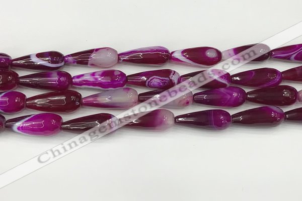 CTR441 15.5 inches 8*20mm faceted teardrop agate beads wholesale