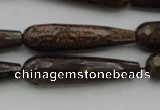 CTR45 15.5 inches 10*40mm faceted teardrop bronzite gemstone beads