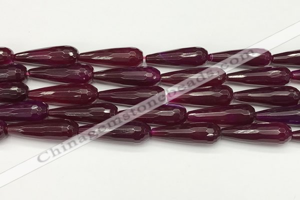 CTR453 15.5 inches 10*30mm faceted teardrop agate beads wholesale