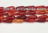 CTR457 15.5 inches 10*30mm faceted teardrop agate beads wholesale