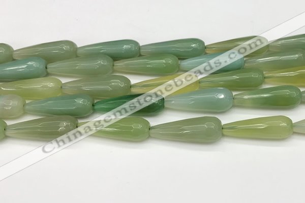 CTR460 15.5 inches 10*30mm faceted teardrop agate beads wholesale