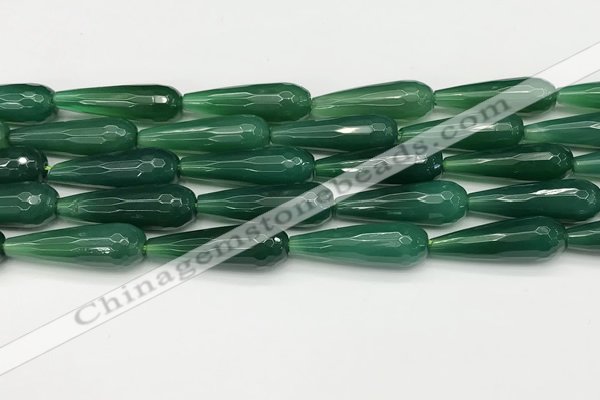 CTR461 15.5 inches 10*30mm faceted teardrop agate beads wholesale