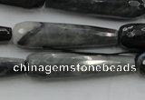 CTR48 15.5 inches 10*40mm faceted teardrop eagle eye jasper beads