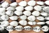 CTR521 15 inches 13*18mm flat teardrop white howlite turquoise beads