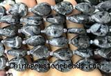 CTR528 15 inches 13*18mm flat teardrop black labradorite beads