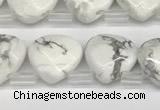 CTR603 Top drilled 10*10mm faceted briolette white howlite beads