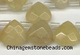 CTR604 Top drilled 10*10mm faceted briolette yellow aventurine beads