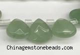 CTR607 Top drilled 10*10mm faceted briolette green aventurine beads