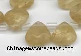 CTR615 Top drilled 10*10mm faceted briolette yellow watermelon beads