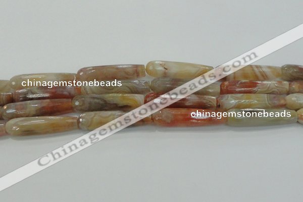 CTR63 15.5 inches 10*40mm faceted teardrop yellow agate beads