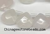 CTR630 Top drilled 13*13mm faceted briolette rose quartz beads