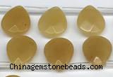 CTR664 Top drilled 10*14mm faceted briolette yellow aventurine beads