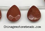 CTR668 Top drilled 10*14mm faceted briolette red jasper beads