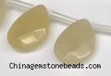 CTR693 Top drilled 12*16mm faceted briolette yellow aventurine beads