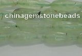 CTR72 15.5 inches 6*16mm faceted teardrop green rutilated quartz beads