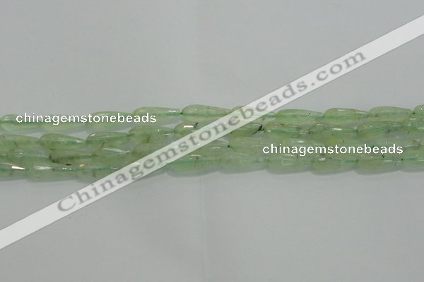 CTR72 15.5 inches 6*16mm faceted teardrop green rutilated quartz beads