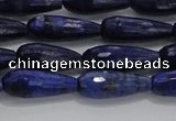 CTR76 15.5 inches 6*16mm faceted teardrop lapis lazuli beads