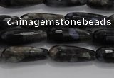 CTR78 15.5 inches 6*16mm faceted teardrop grey opal gemstone beads