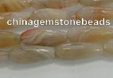 CTR80 15.5 inches 6*16mm faceted teardrop yellow agate beads