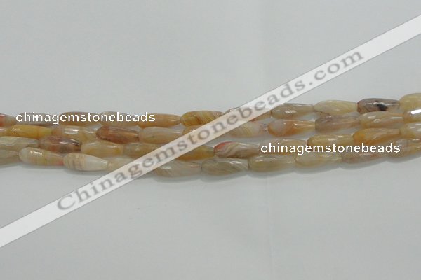 CTR80 15.5 inches 6*16mm faceted teardrop yellow agate beads