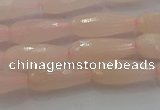 CTR84 15.5 inches 6*16mm faceted teardrop peach stone beads