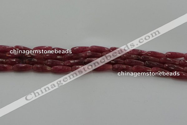 CTR86 15.5 inches 6*16mm faceted teardrop strawberry quartz beads