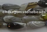 CTR87 15.5 inches 6*16mm faceted teardrop grey botswana agate beads