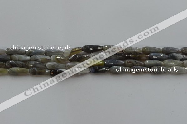 CTR87 15.5 inches 6*16mm faceted teardrop grey botswana agate beads