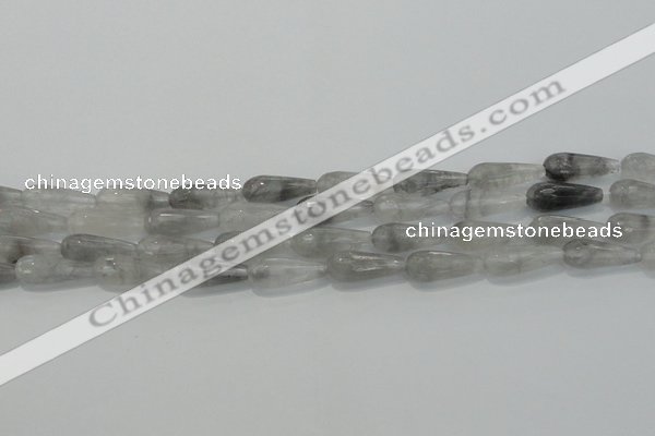 CTR90 15.5 inches 8*20mm faceted teardrop cloudy quartz beads