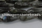 CTR99 15.5 inches 8*20mm faceted teardrop labradorite beads