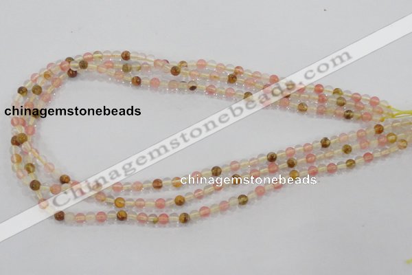 CTS01 15.5 inches 4mm round tigerskin glass beads wholesale