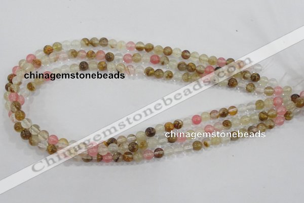 CTS02 15.5 inches 6mm round tigerskin glass beads wholesale