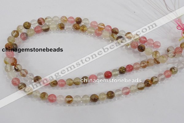 CTS03 15.5 inches 8mm round tigerskin glass beads wholesale