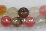 CTS05 15.5 inches 12mm round tigerskin glass beads wholesale