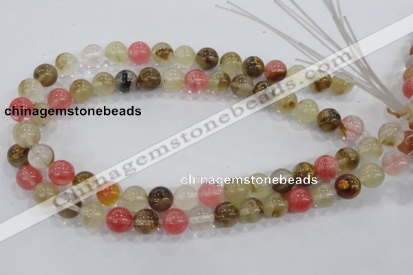 CTS05 15.5 inches 12mm round tigerskin glass beads wholesale