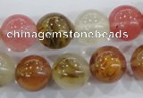 CTS06 15.5 inches 14mm round tigerskin glass beads wholesale