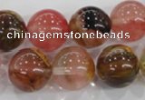 CTS07 15.5 inches 16mm round tigerskin glass beads wholesale