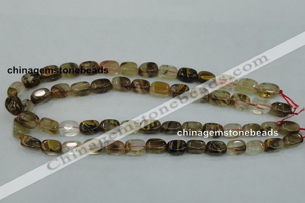 CTS56 15.5 inches 8*14mm nugget tigerskin glass beads wholesale